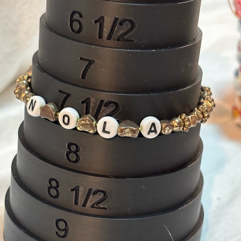 NOLA Crown Charm Beaded Bracelet